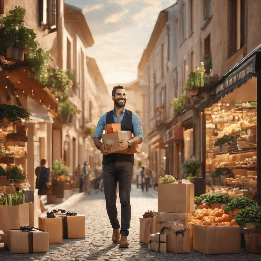 Изображение мужчины с коробками, созданное Gencraft AI Image Generator