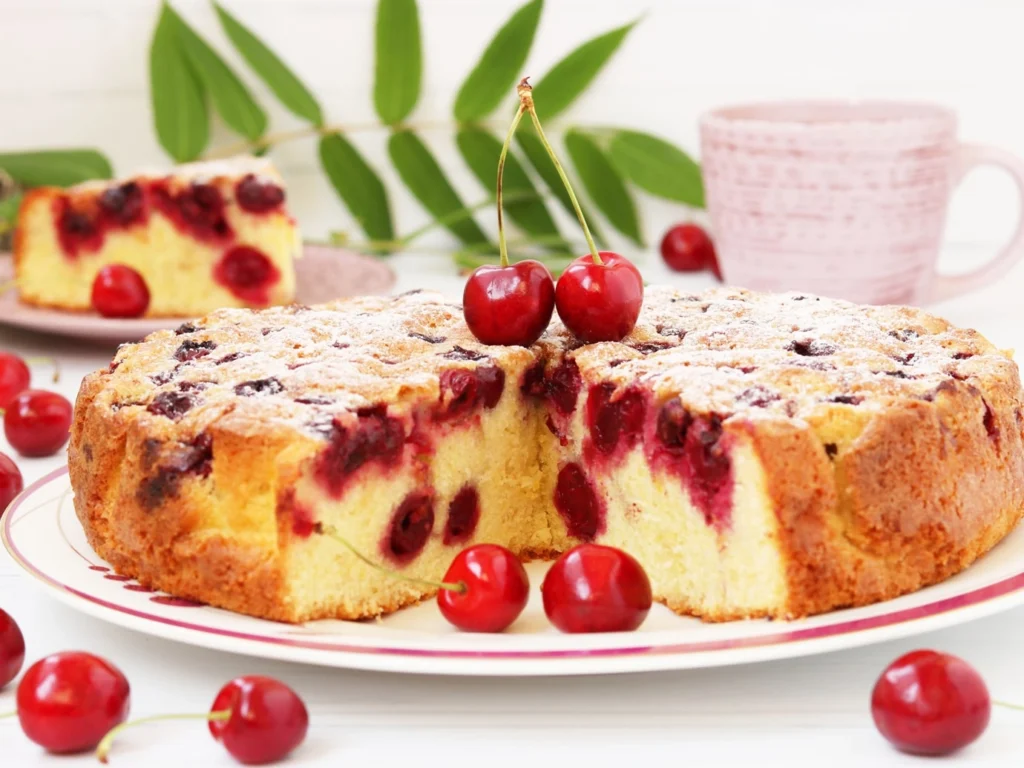 Шарлотка з вишнями