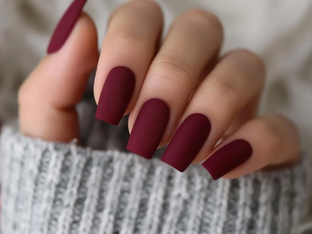 Червоний матовий манікюр