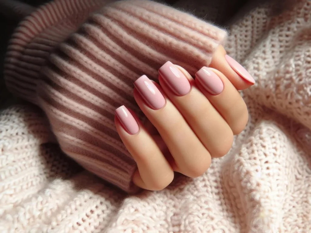 Красивий манікюр рожевий на квадратні нігті