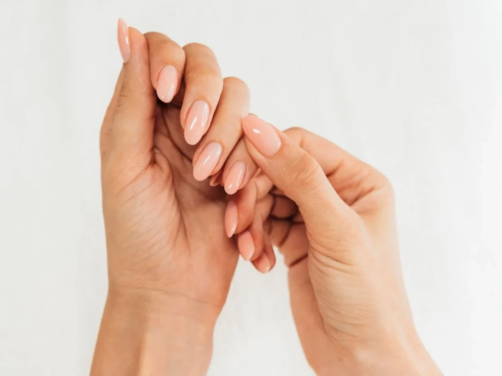 Нюдові овальні нігті