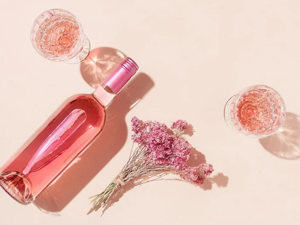 Пляшка рожевого вина