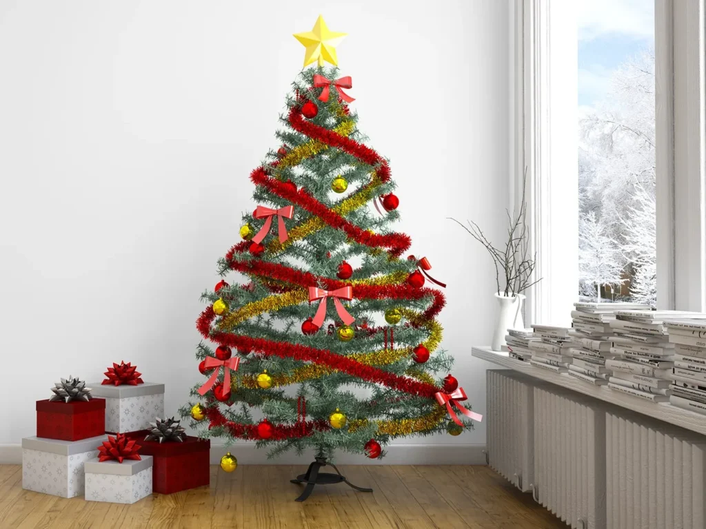 Спіраль довкола прикрашеної ялинки