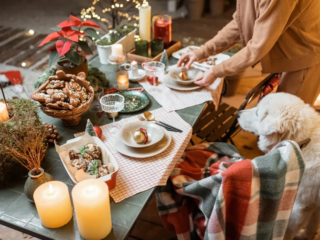 жінка накриваєс стіл